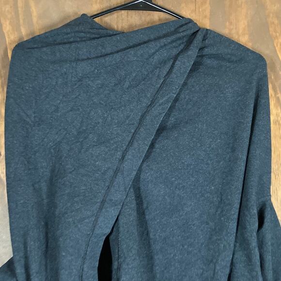 Lululemon Athletica Women Sweater Charcoal Iconic Wrap Long Sleeve Stretch 4 - Picture 8 of 9